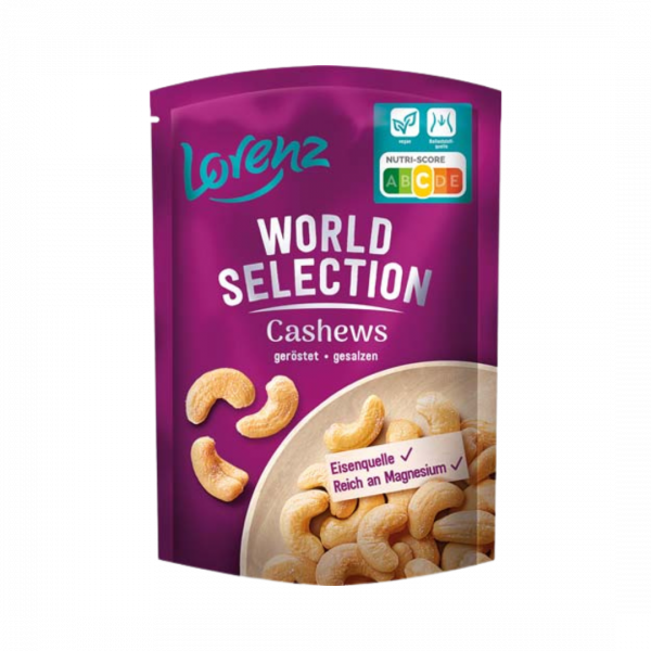 Lorenz World Selection Cashews geroestet und gesalzen, 100g